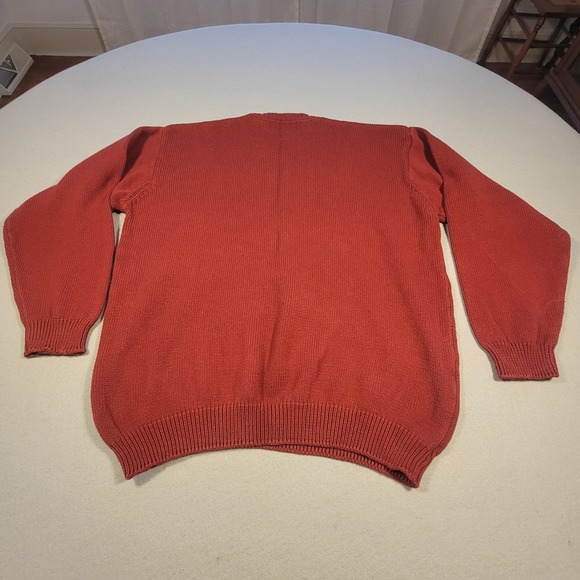 VTG Pendleton Men's Sweater Rust Red 100% Cotton Crewneck Pullover Size Large - Picture 5 of 8